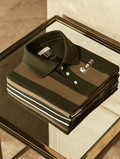 Men's Business Logo Button-Down Short Sleeve Polo T-Shirt